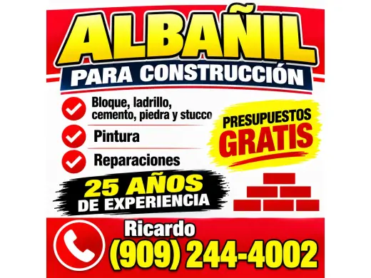 🧱🔨 ¡ALBAÑIL PARA CONSTRUCCIÓN Y REPARACIONES!