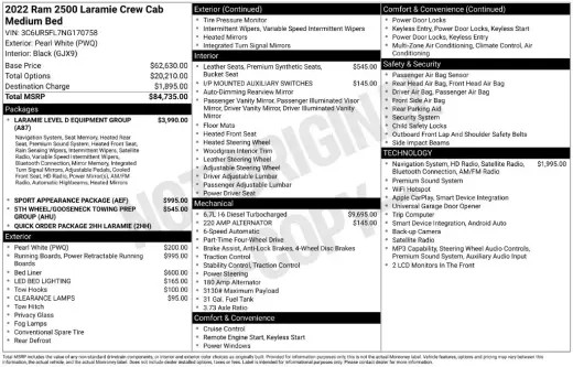Ram 2500 2022 4x4 Laramie 4dr Crew Cab 6.3 ft. SB Pickup