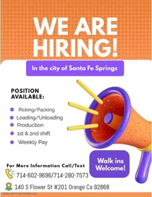Trabajo en Santa Fe Springs
