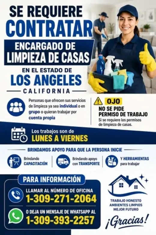 JOB CLEANING SERVICES LLAMA YA