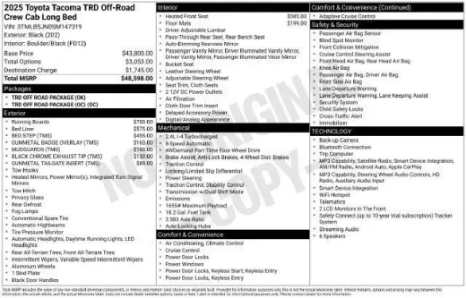 Toyota Tacoma 2025 4x4 SR5 4p Doble Cab 5,0 pies SB