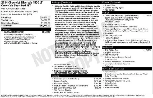 Chevrolet Silverado 1500 2014 4x2 LT 4dr Crew Cab 5.8 ft. SB