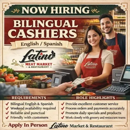 Bilingual Cashier English-Span