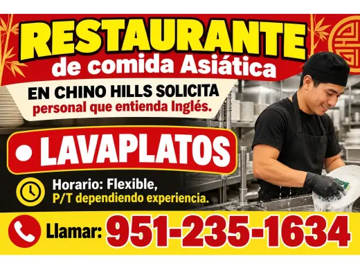 SOLICITO LAVAPLATOS en📍 Chino Hills
