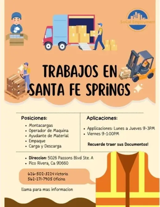 Santa Fe Springs Ca *TRABAJO*