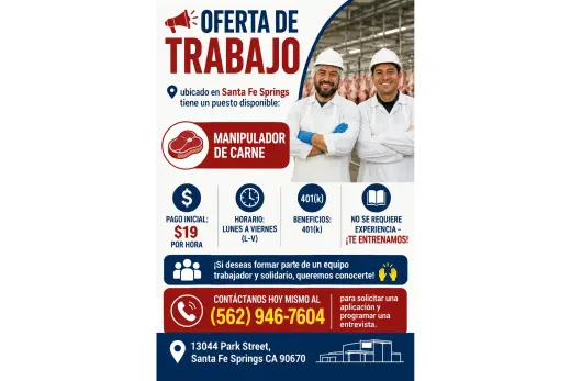 OFERTA DE TRABAJO/JOB OPENING!
