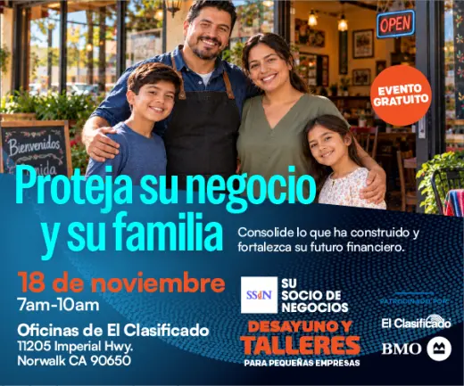 ¡Taller GRATIS,con desayuno, para proteger su negocio y su familia!