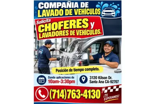 SOLICITO CHOFERES y LAVADORES DE VEHÍCULOS 📍Santa Ana
