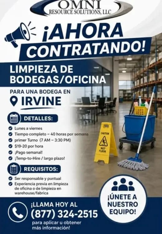 SE BUSCA CLEANER EN IRVINE!