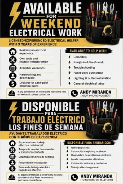 Busco Trabajo Electrico