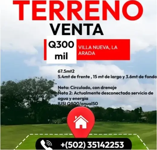 VENTA DE TERRENO EN VILLA NUEV