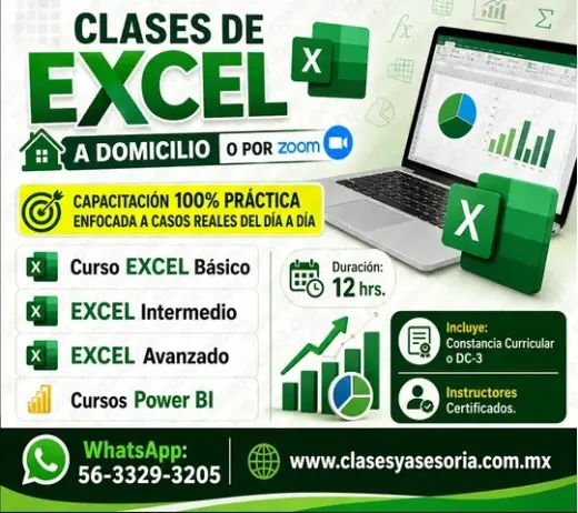 CLASES de EXCEL a domicilio