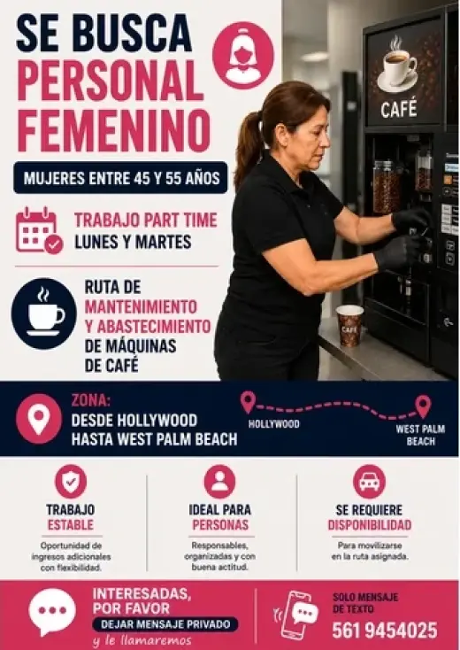 🚨 Se busca personal femenino