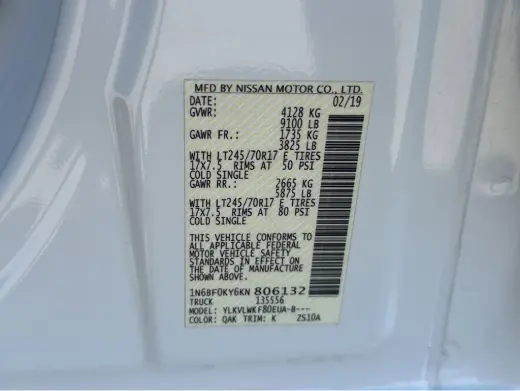 2019 Nissan NV Cargo S