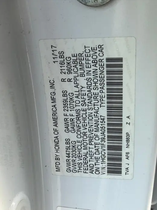 2018 Honda Accord Sedan Sport 1.5T