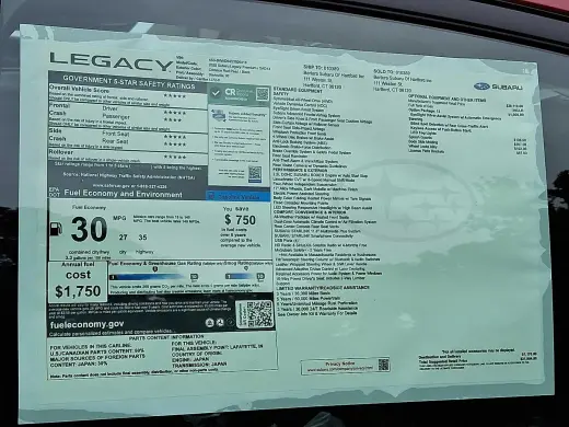 Subaru Legacy 2025 AWD Premium 4dr Sedan