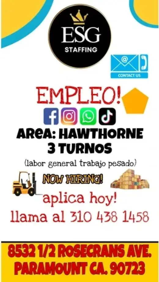 HAWTHORNE EMPLEO! APLICA HOY