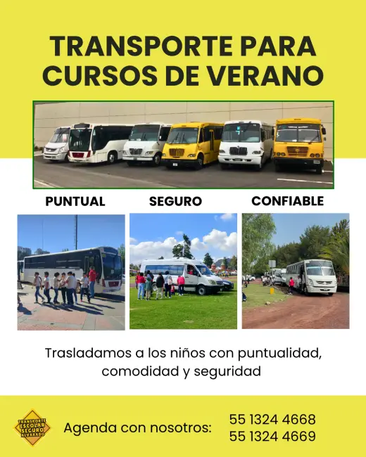Transporte para cursos de verano en cdmx