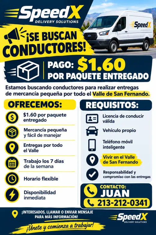 🚨 ¡SE BUSCAN CONDUCTORES! – SPEEDX 🚨