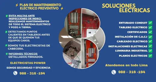 Somos Electricistas Profesionales, especializados en todo el Sistema Eléctrico.