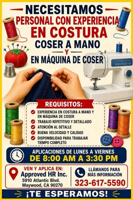 🧵 ¡ESTAMOS CONTRATANDO!