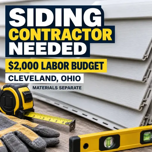 Siding Contractor Needed — $2,000 Labor Budget | Cleveland