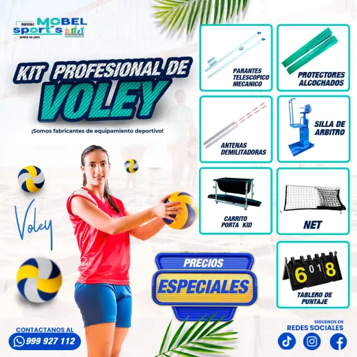 Kit de voleibol - profesional -recreativo - mobel sports