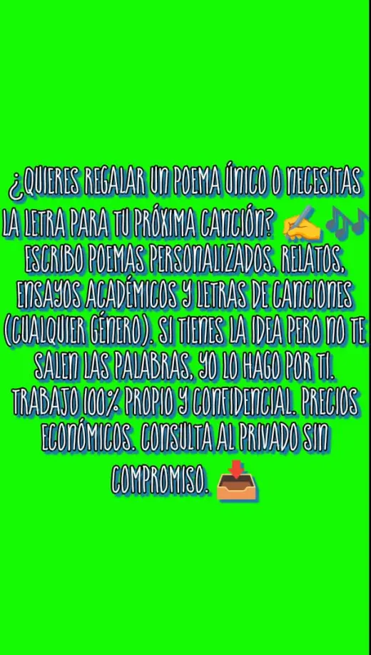 Poemas y Letras de Canciones Personalizadas