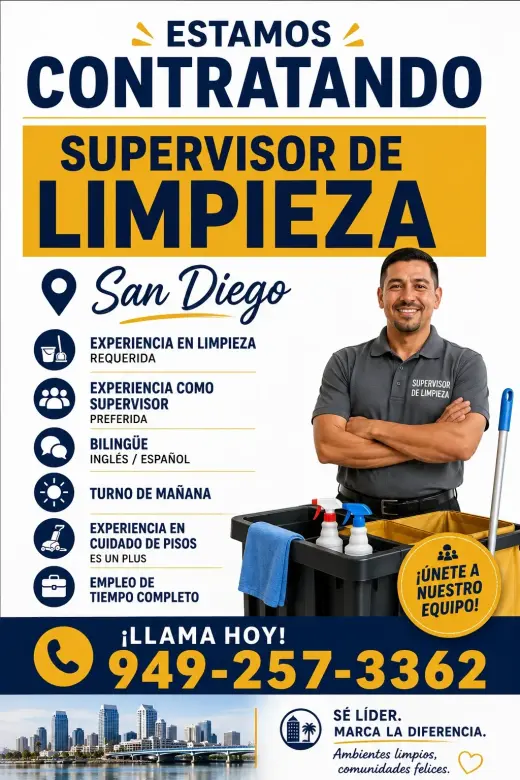 🚨 NOW HIRING – DAY PORTER SUPERVISOR 🚨
