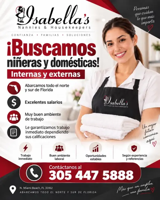 Servicios de Niñeras y Domésticas Disponibles