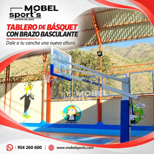 Tablero de basquet fijo con brazo basculante
