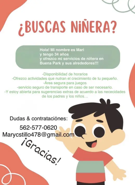 Niñera Experimentada Disponible en Buena Park
