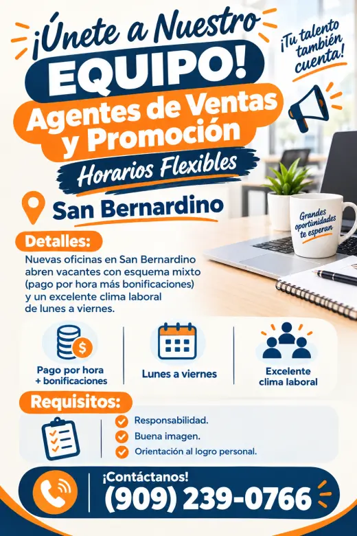 Agentes de Ventas y Promoción – Horarios Flexibles