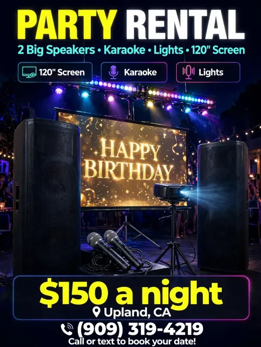 Renta de Fiesta: Altavoces, Karaoke y Pantalla