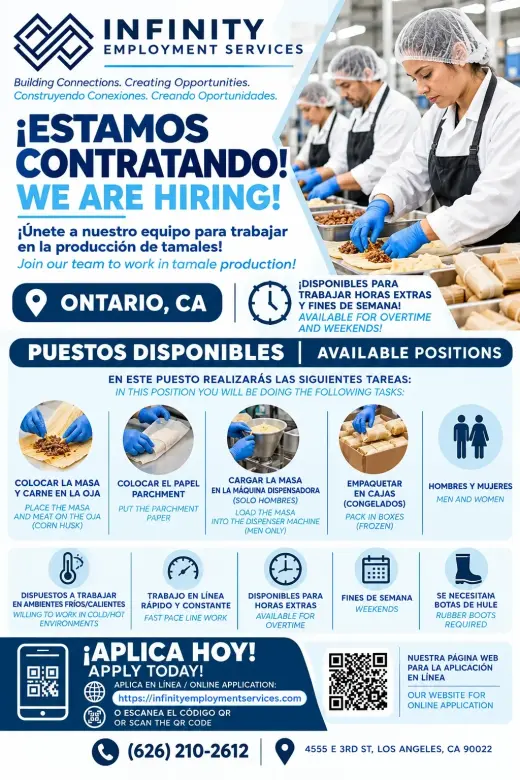 trabajador/a de línea de producción de alimentos