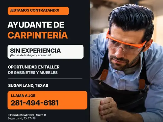 Solicito ayudante de carpintero