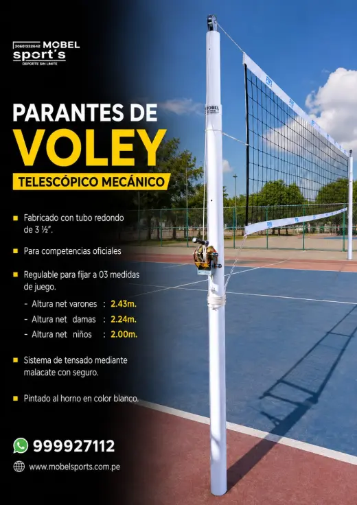 Parantes y net de voley para competencias oficiales / mobel sports