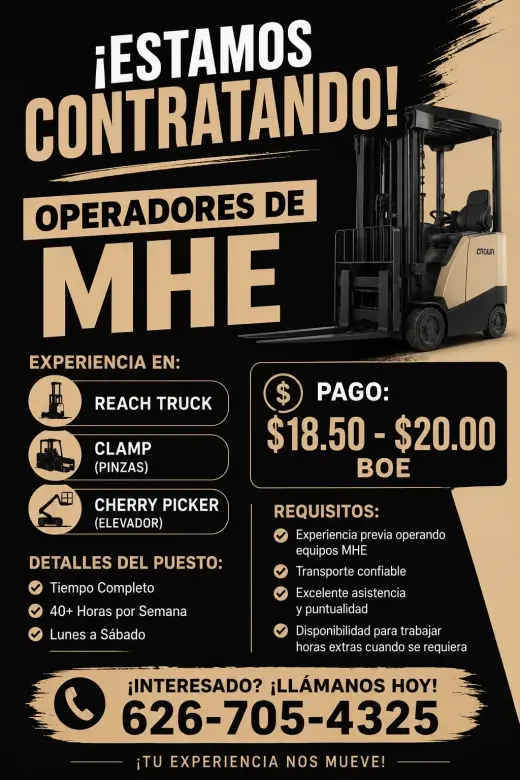 Contratando En Bodegas ( Rincon GA )