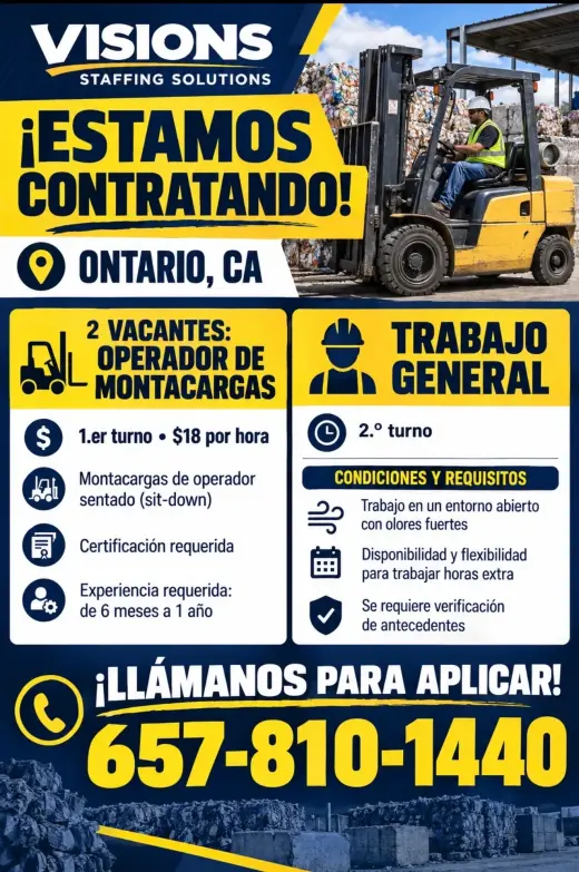 Trabajo General Y Forklift en Ontario
