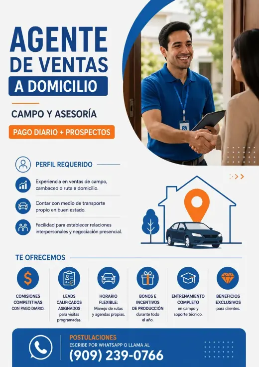 Agente de Ventas a Domicilio – Campo y Asesoría