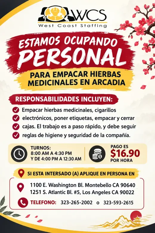 Contratando Empacadores en Arcadia