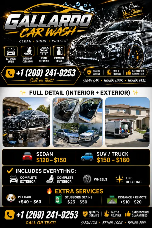 Servicios Profesionales de Lavado y Detallado de Autos