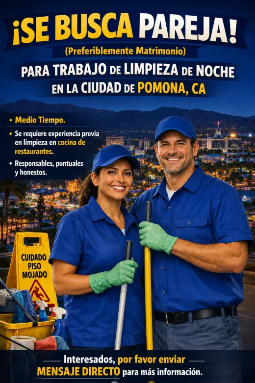 Trabajo de limpieza en la noche
