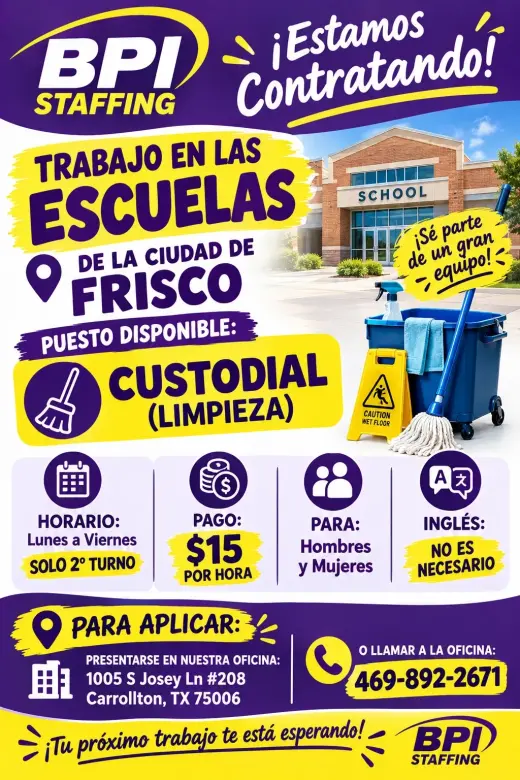 🏫 NOW HIRING – SCHOOL CAFETERIA & CUSTODIAL POSITIONS! 🏫