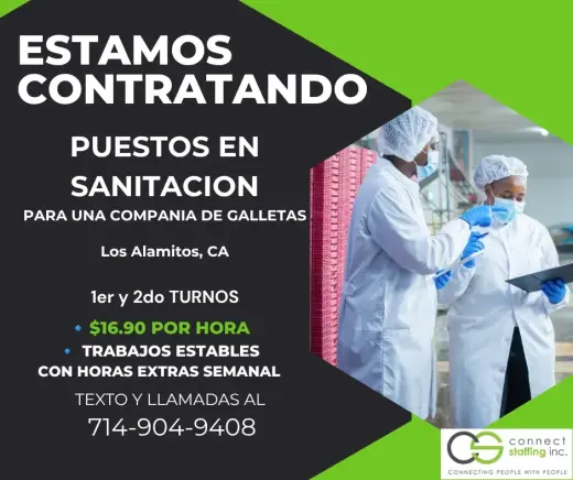 Trabajo de Sanitazion en Bodega con Overtime