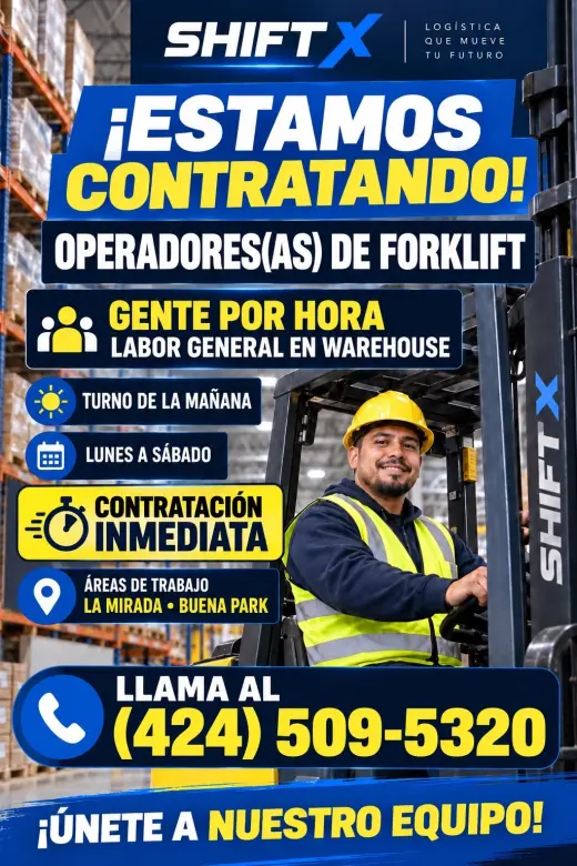 Trabajo de montacargas y Labor general