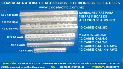 Barras Neutras para Tierra Física
