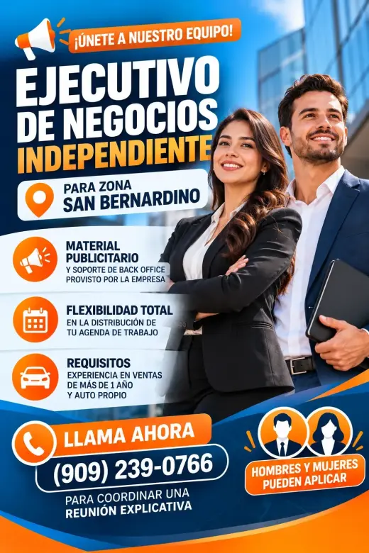 Ejecutivo de negocios independiente para zona San Bernardino