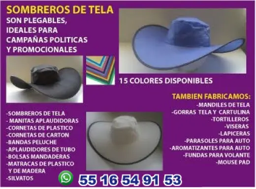 SOMBREROS PLEGABLES PERSONALIZ