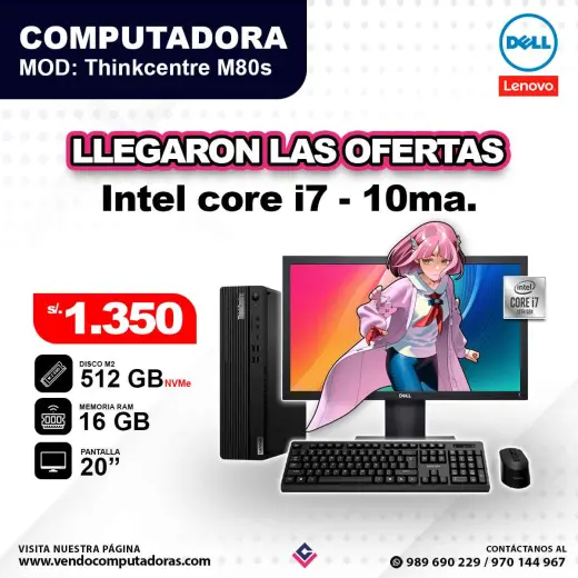 Computadora THINKCENTRE Core i7 - 10ma. / M80s
